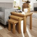 Country St Mawes Nest of 3 Tables Medium Oak finish additional 1