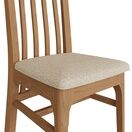 Normandie Slat Back Chair with Fabric Seat Light Oak (Pair) additional 8
