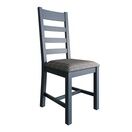 Helston Upholstered Ladder Back Chair Blue (Pair) additional 1