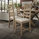 Helston Upholstered Ladder Back Chair Smoked Oak (Pair) additional 3