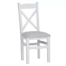 Elberry Cross Back Chair Fabric Seat White Pair additional 2