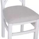 Elberry Cross Back Chair Fabric Seat White Pair additional 3