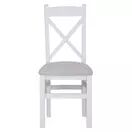 Elberry Cross Back Chair Fabric Seat White Pair additional 4