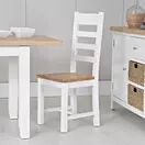 Elberry Ladder Back Chair Wooden Seat White Pair additional 2