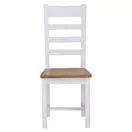 Elberry Ladder Back Chair Wooden Seat White Pair additional 5