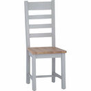 Elberry Ladder Back Chair Wooden Seat Grey Pair additional 1