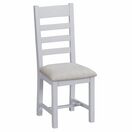 Tresco Grey Ladder Back Fabric Chair additional 1