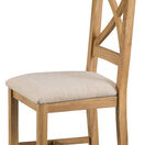 Country St Mawes Cross Back Back Wooden Dining Chair with Fabric Seat additional 2