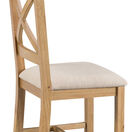 Country St Mawes Cross Back Back Wooden Dining Chair with Fabric Seat additional 3