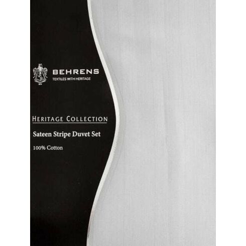 Heritage Collection Sateen Stripe Duvet Set White