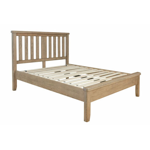Helston 4'6 Bed with wooden headboard